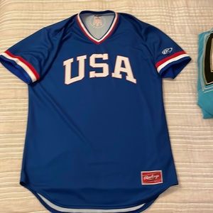 Team USA Olympic Baseball Jersey Barstool Sports Large